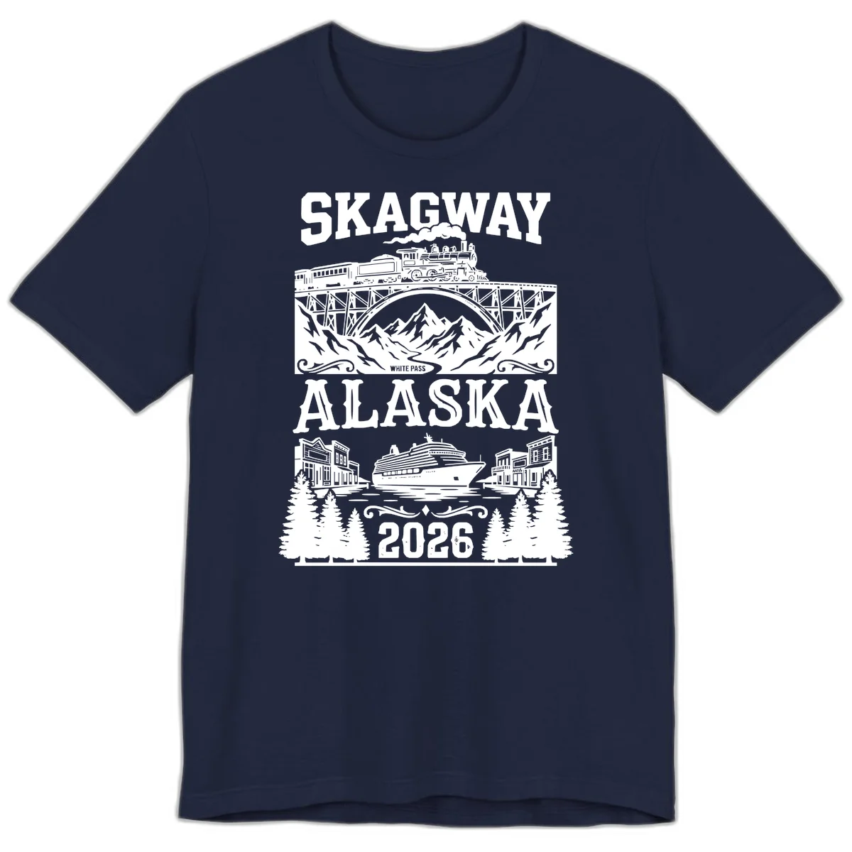 Skagway Alaska 2026 Cruise Adventure Premium Tee in Navy