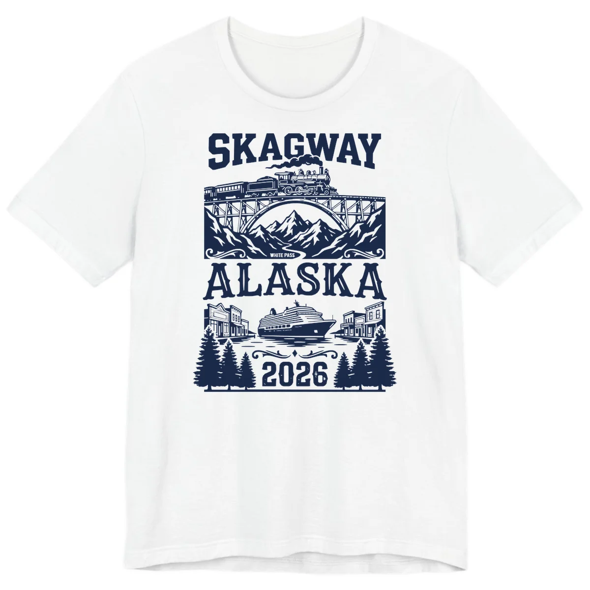 Skagway Alaska 2026 Cruise Adventure Premium Tee in White