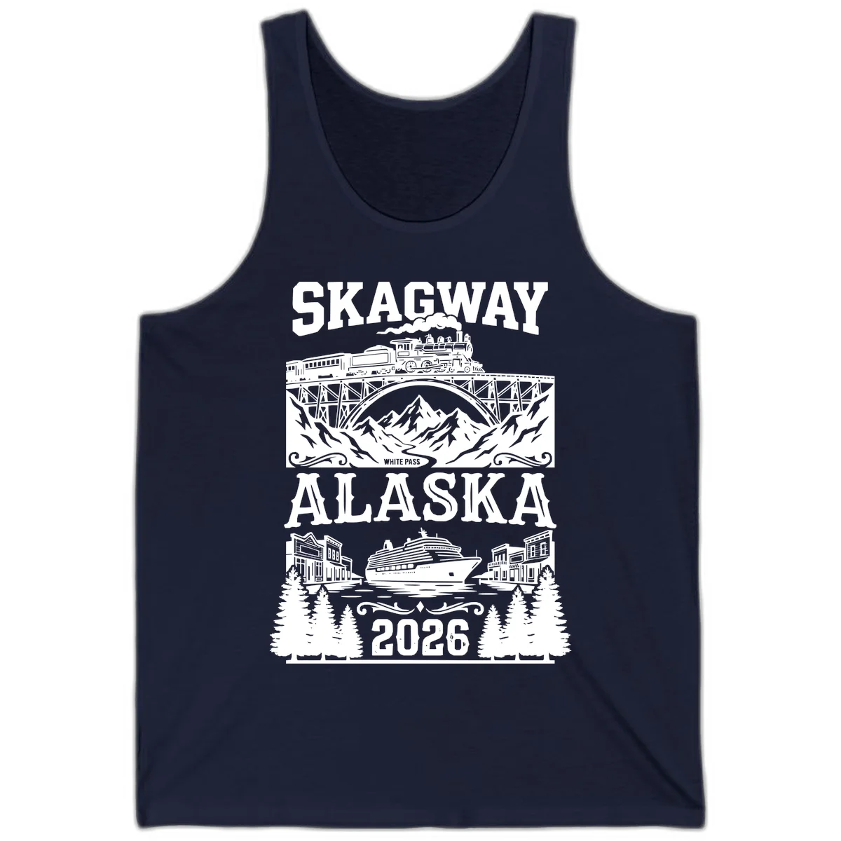 Skagway Alaska 2026 Cruise Adventure Tank in Navy