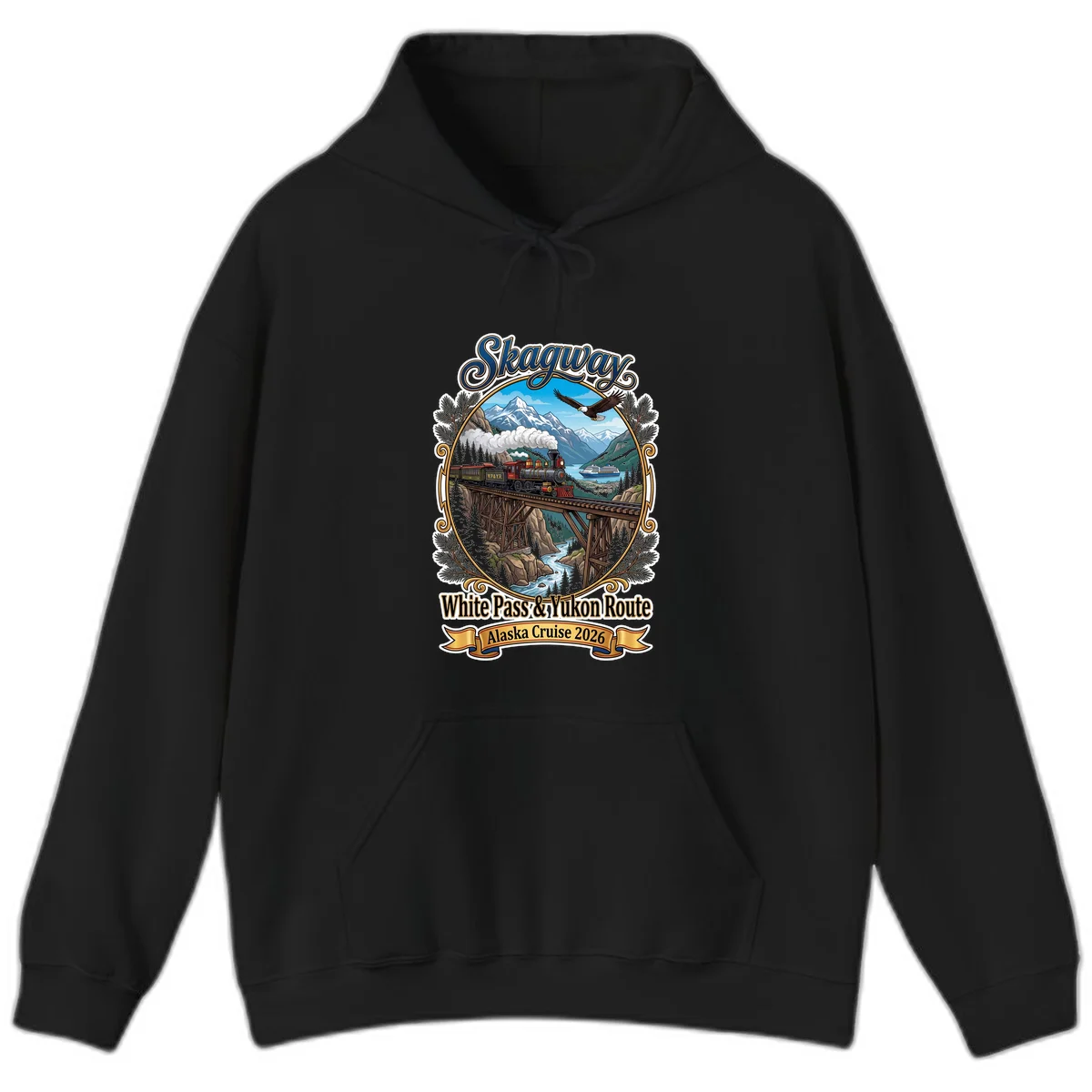Skagway White Pass & Yukon Route Hoodie in Black