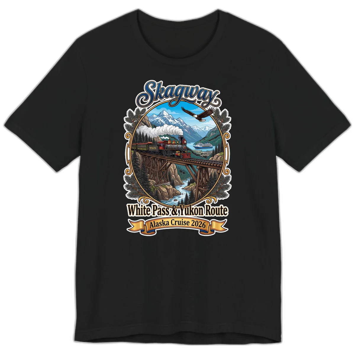Skagway White Pass & Yukon Route Premium T-Shirt in Black