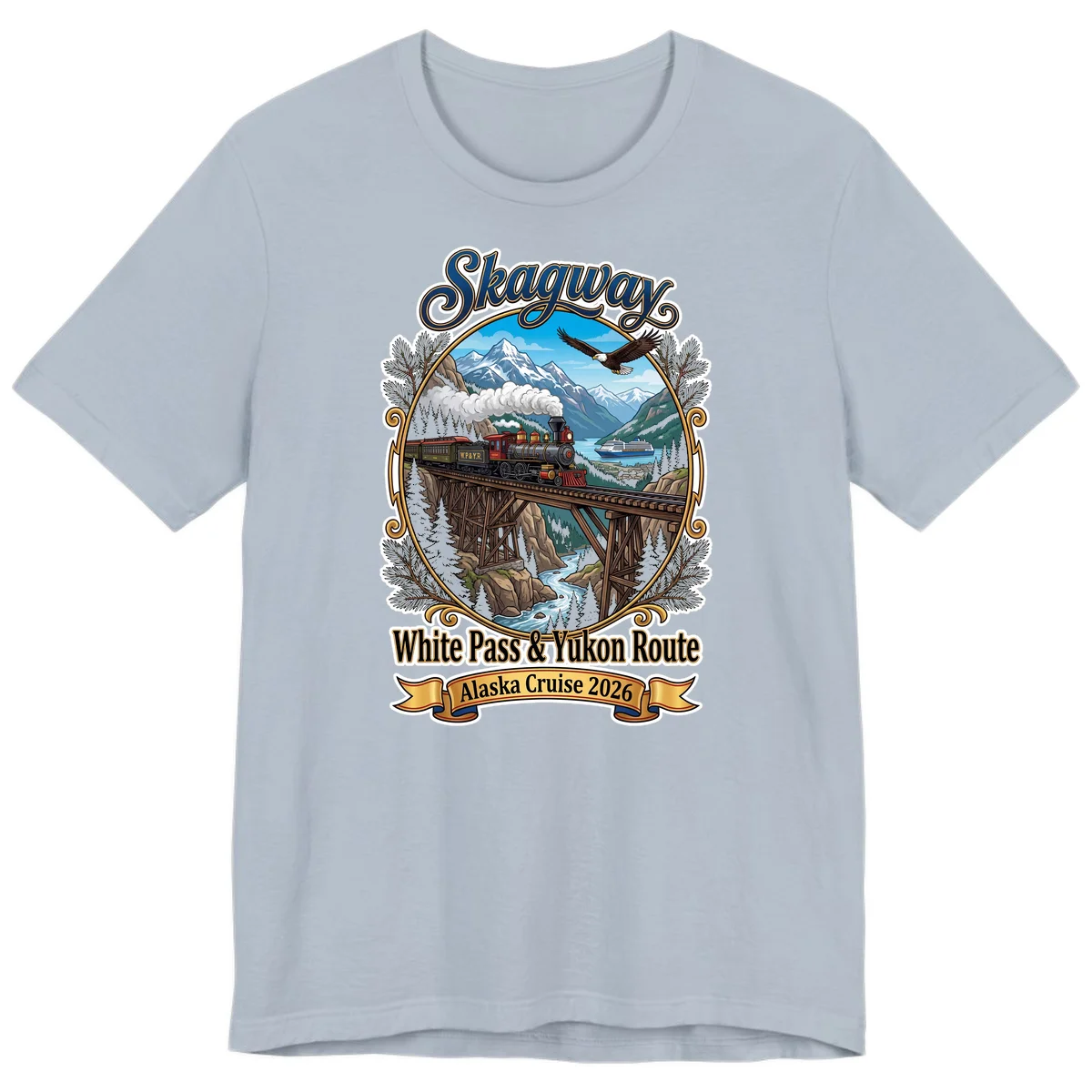 Skagway White Pass & Yukon Route Premium T-Shirt in Light Blue