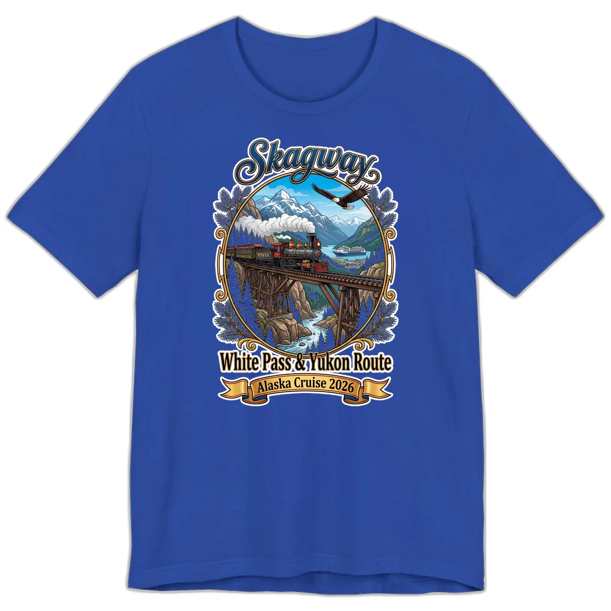 Skagway White Pass & Yukon Route Premium T-Shirt in True Royal