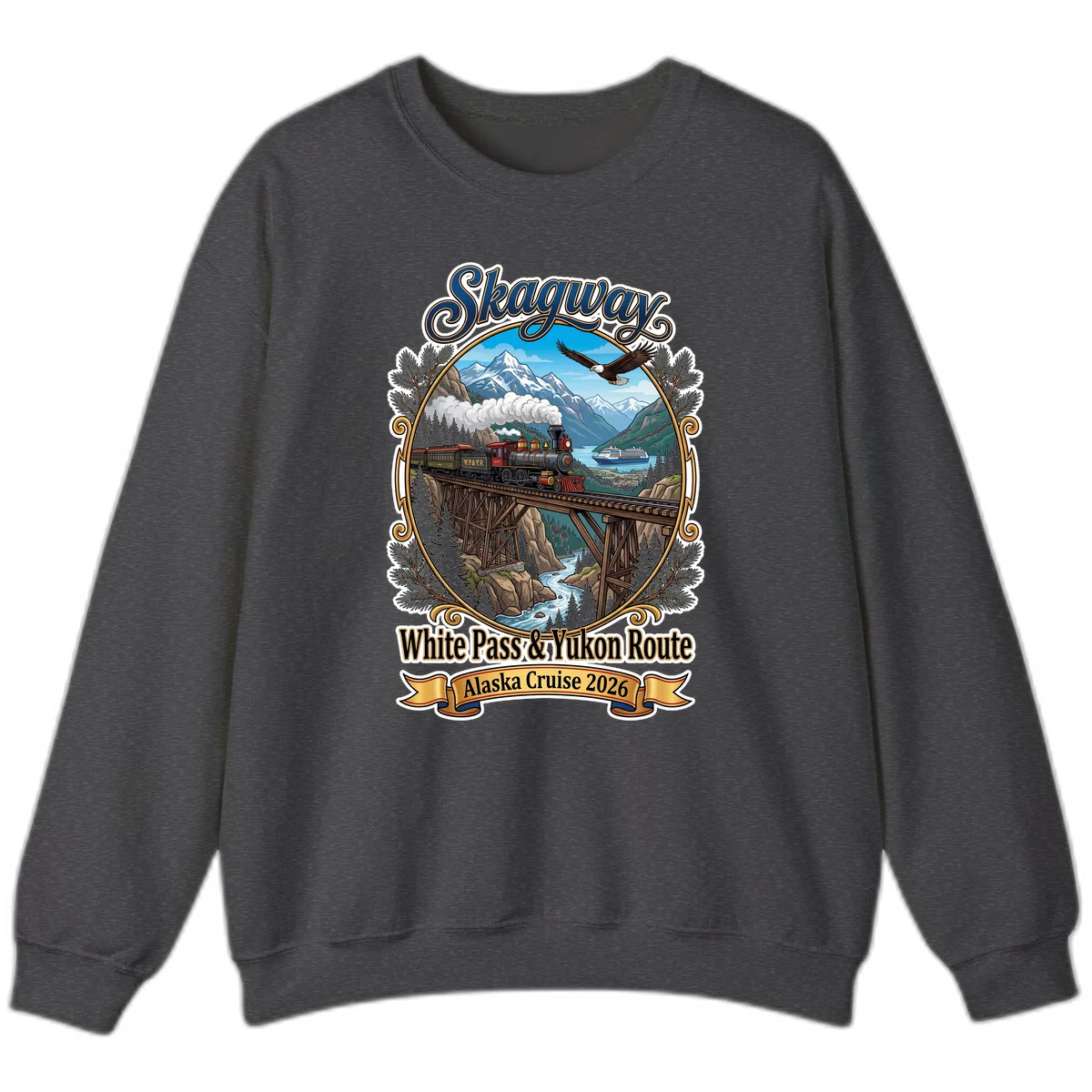 Skagway White Pass & Yukon Route Sweatshirt in Dark Heather