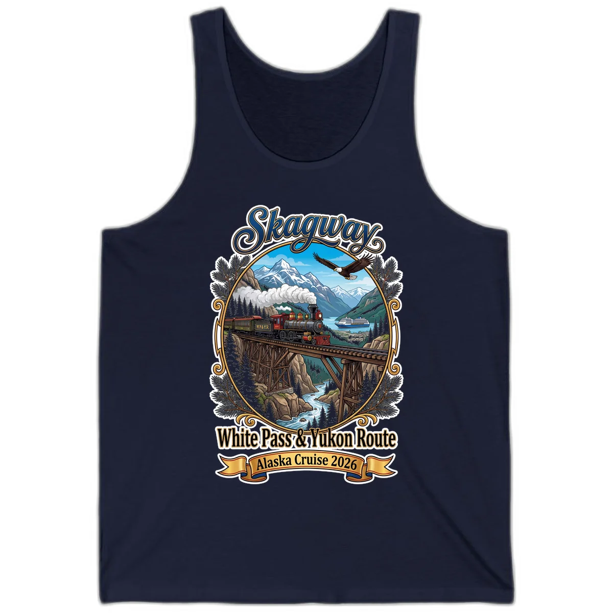 Skagway White Pass & Yukon Route Tank Top in Navy