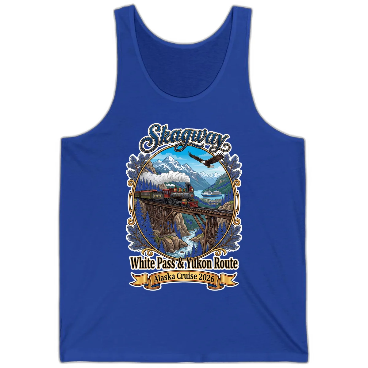 Skagway White Pass & Yukon Route Tank Top in True Royal