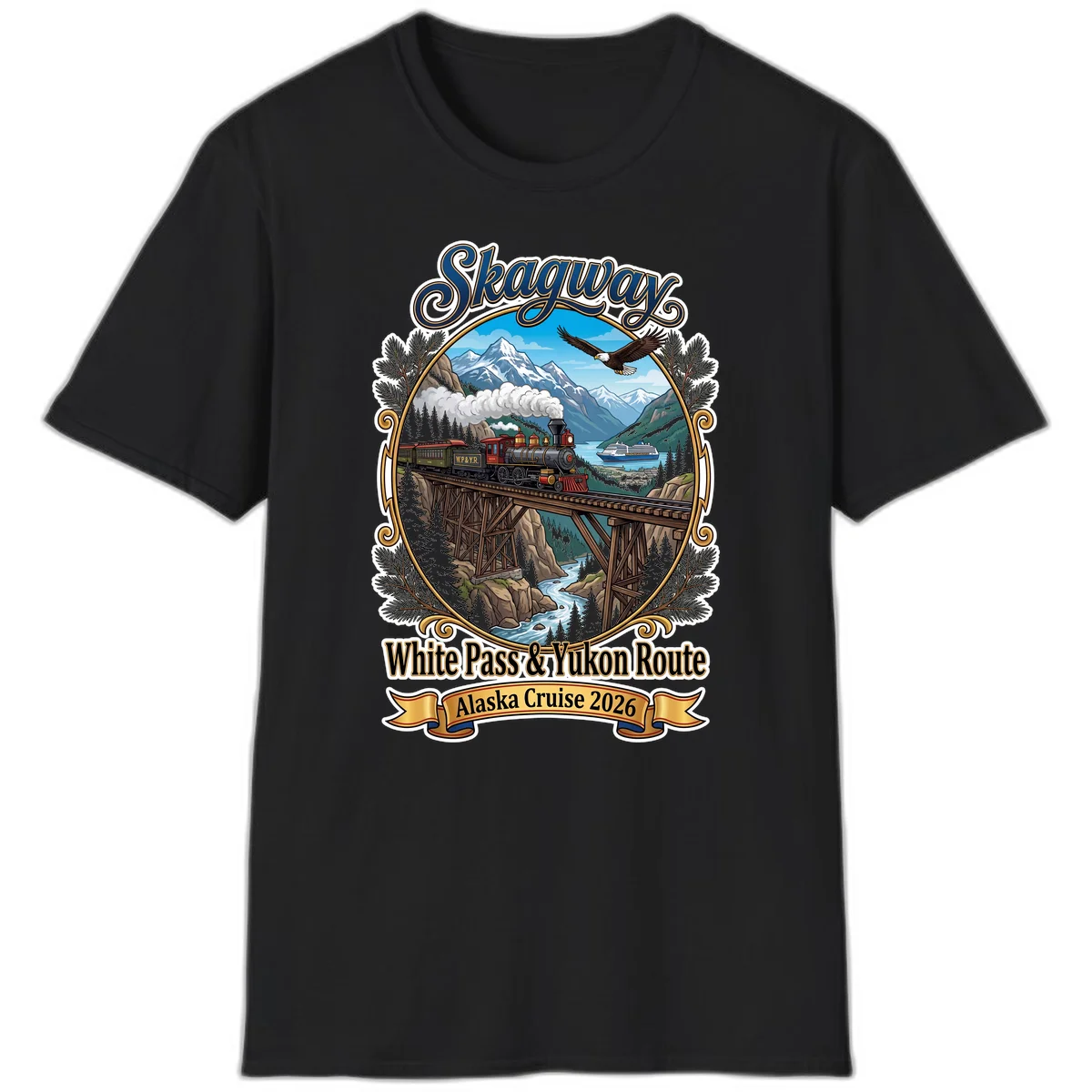 Skagway White Pass & Yukon Route T-Shirt in Black