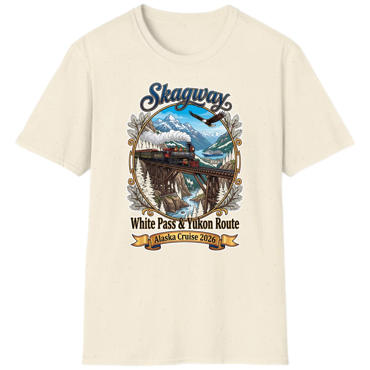 Skagway White Pass & Yukon Route T-Shirt in Natural