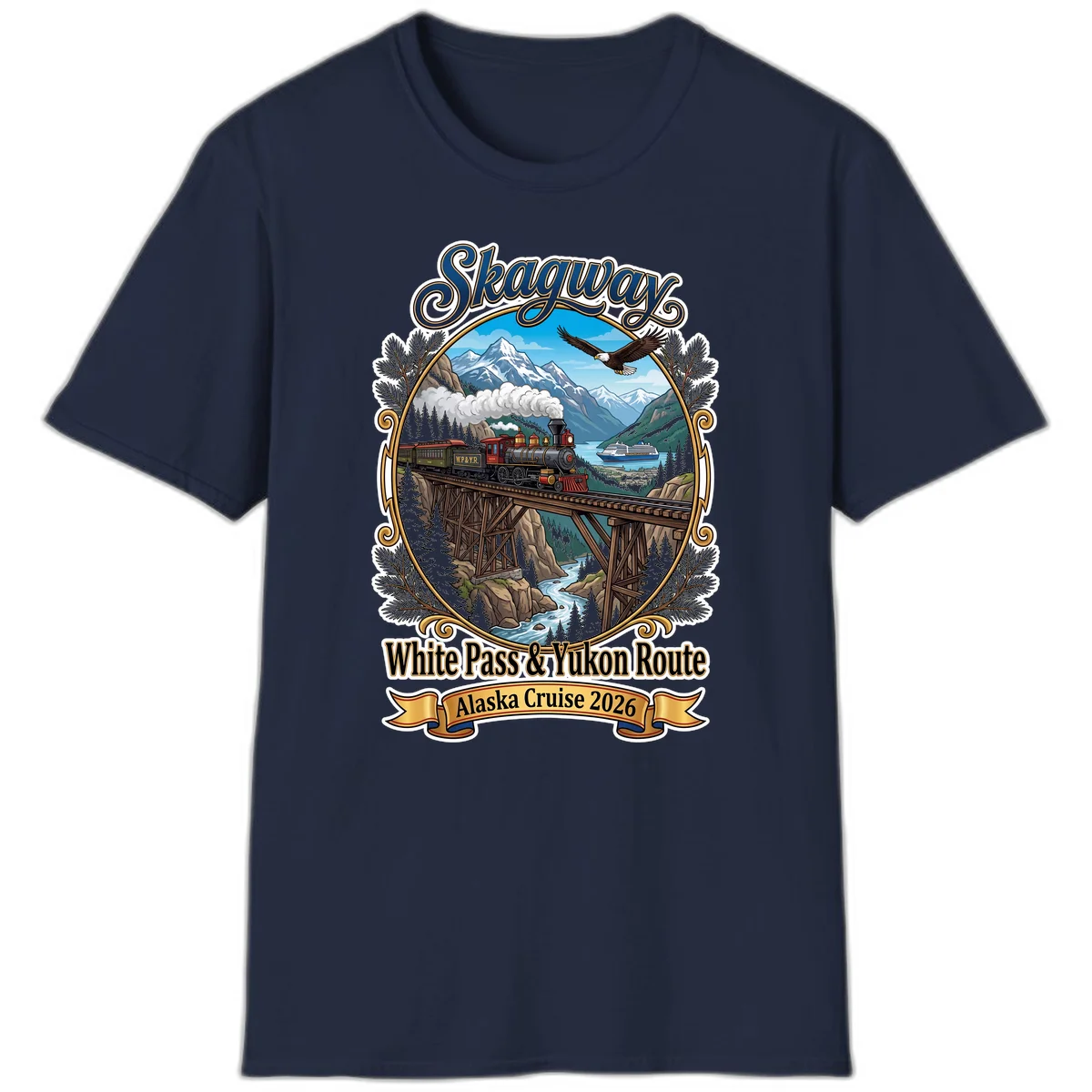 Skagway White Pass & Yukon Route T-Shirt in Navy