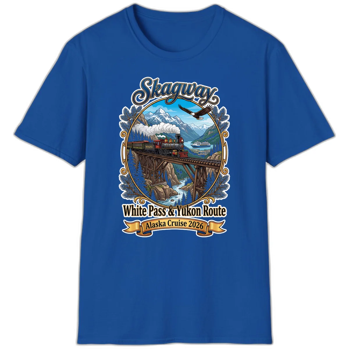 Skagway White Pass & Yukon Route T-Shirt in Royal