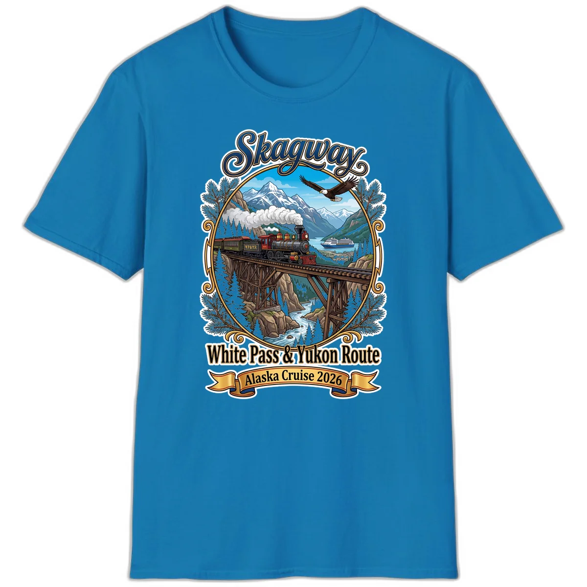 Skagway White Pass & Yukon Route T-Shirt in Sapphire