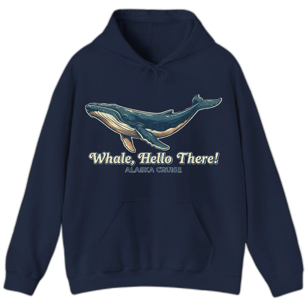 Whale Hello There Alaska Cruise Hoodie in Navy