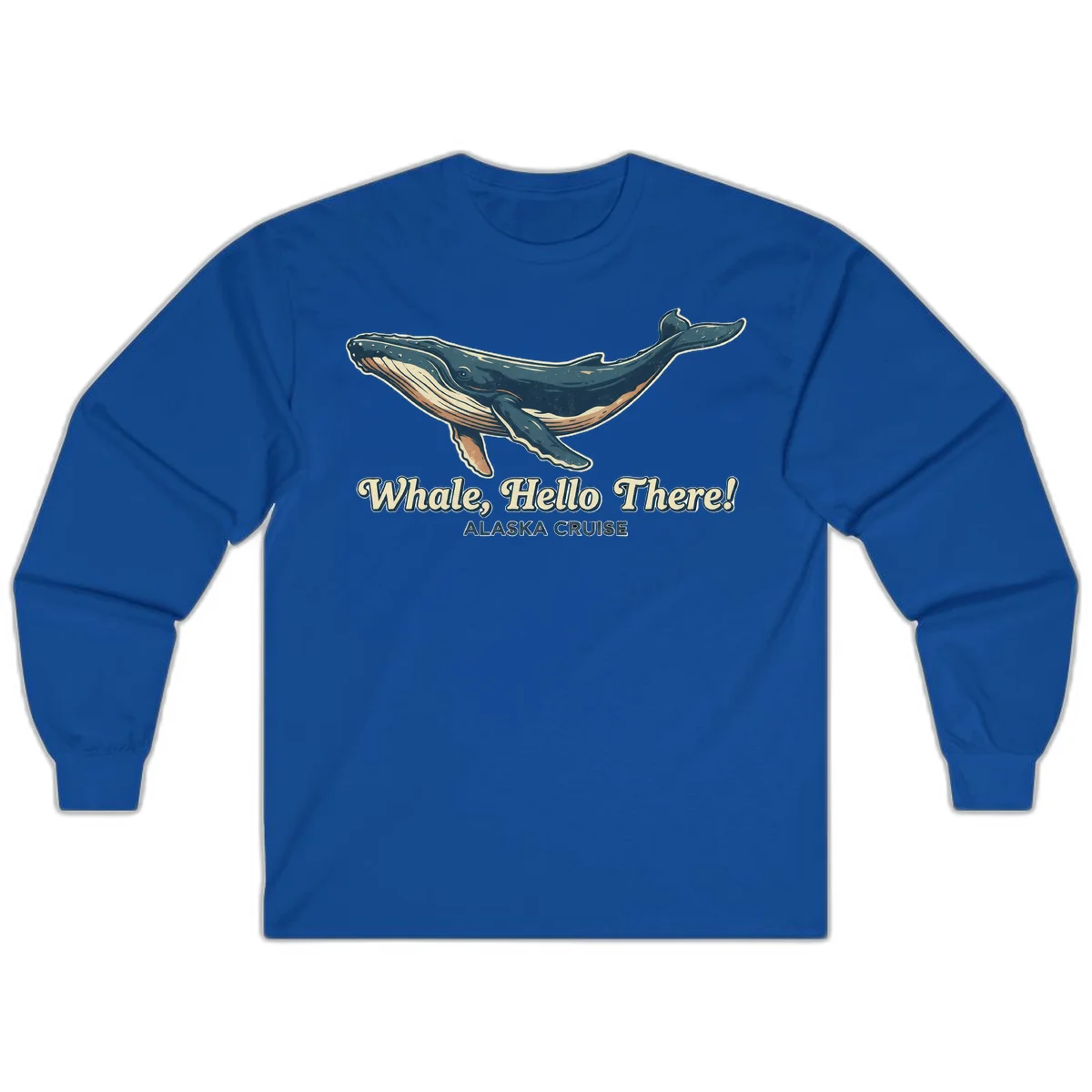 Whale Hello There Long Sleeve in Royal
