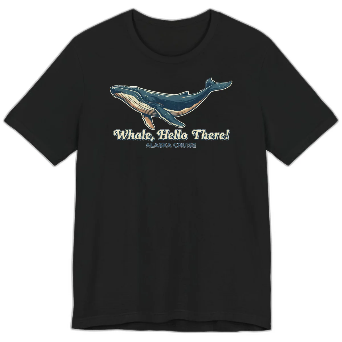 Whale Hello There Alaska Cruise Premium T-Shirt in Black
