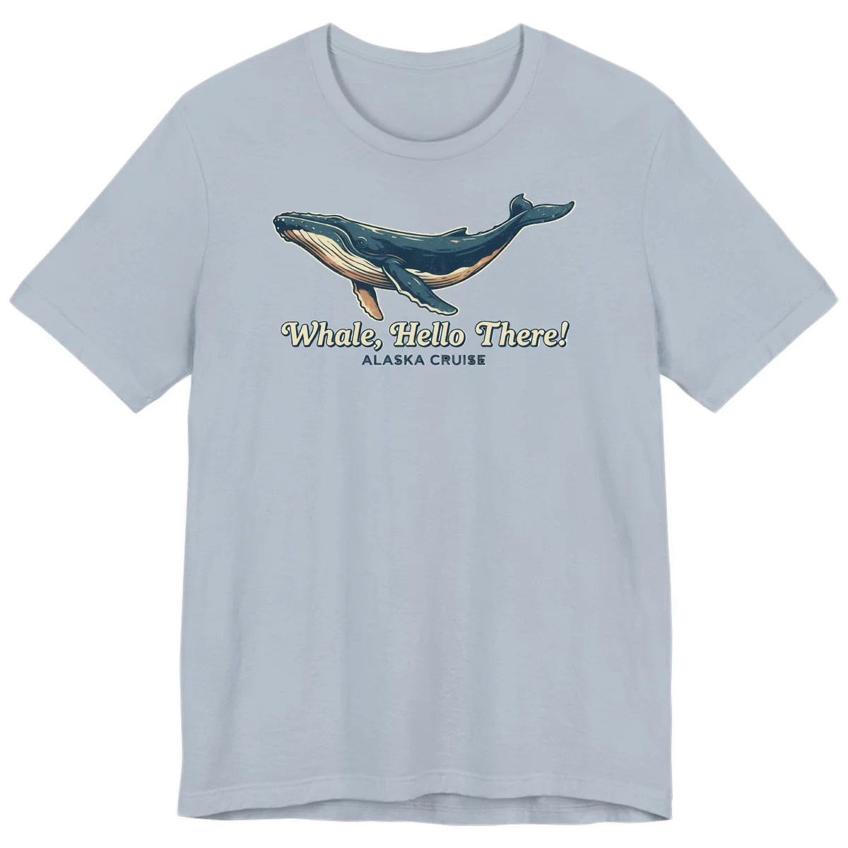 Whale Hello There Premium T-Shirt in Light Blue