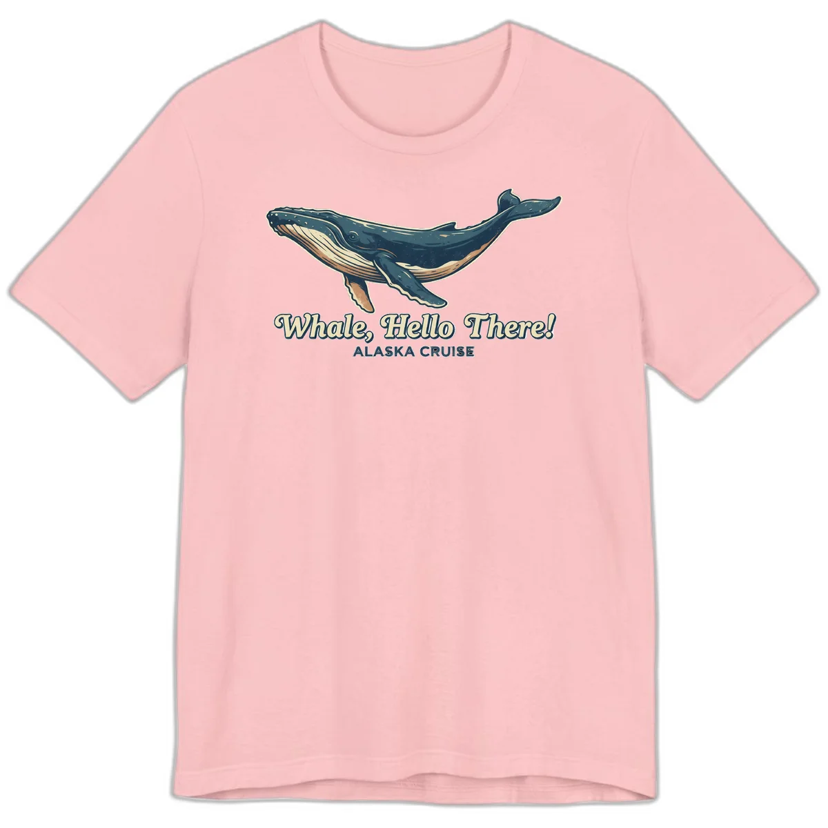 Whale Hello There Premium T-Shirt in Pink