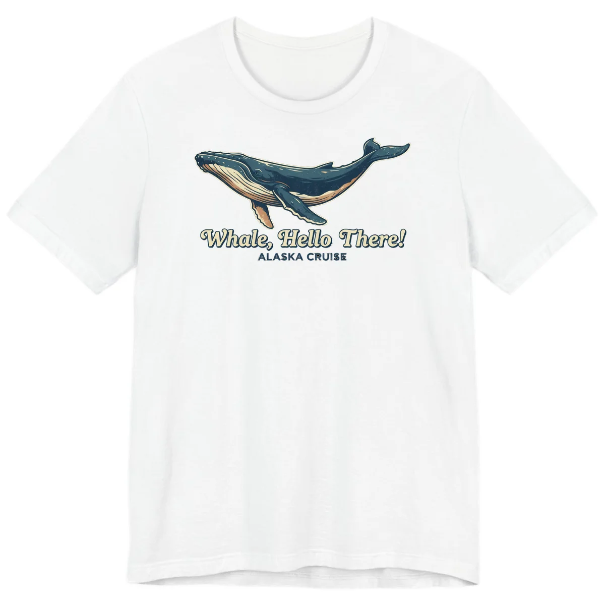 Whale Hello There Alaska Cruise Premium T-Shirt in White