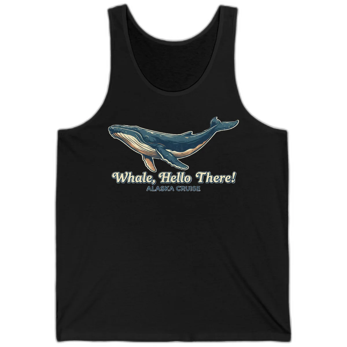 Whale Hello There Alaska Cruise Tank Top in Black