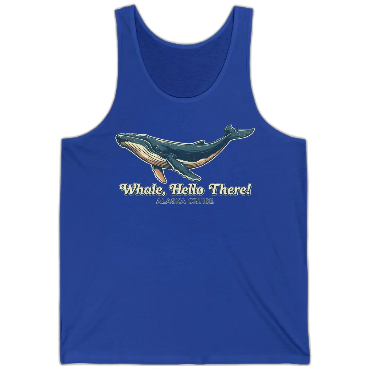 Whale Hello There Alaska Cruise Tank Top in True Royal