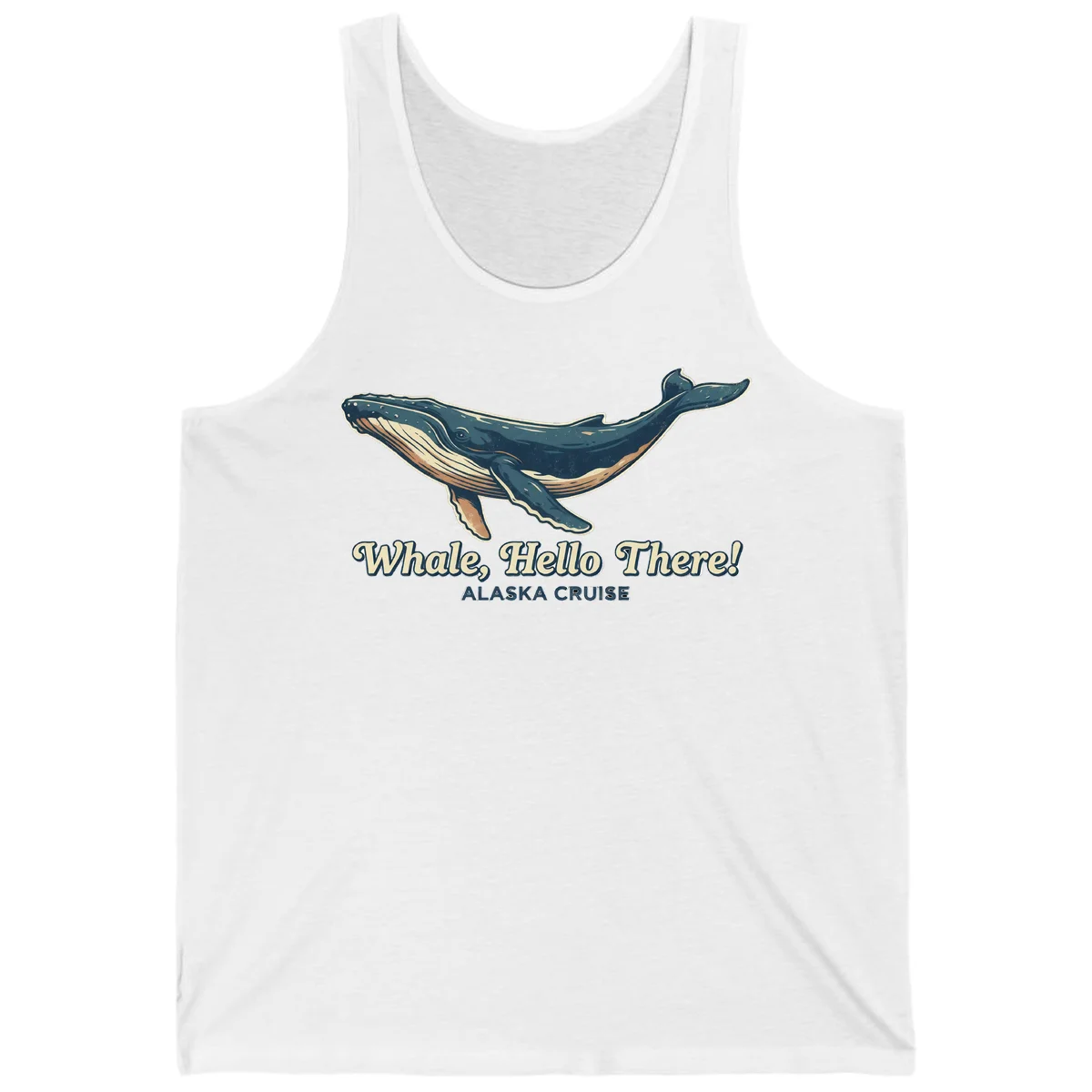 Whale Hello There Alaska Cruise Tank Top in White