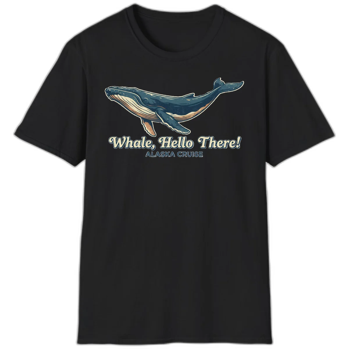 Whale Hello There Alaska Cruise Humpback T-Shirt in Black