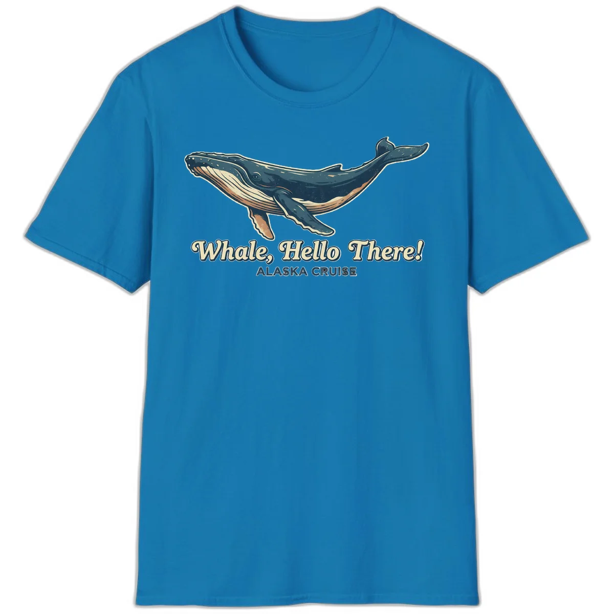 Whale Hello There Alaska Cruise Humpback T-Shirt in Sapphire