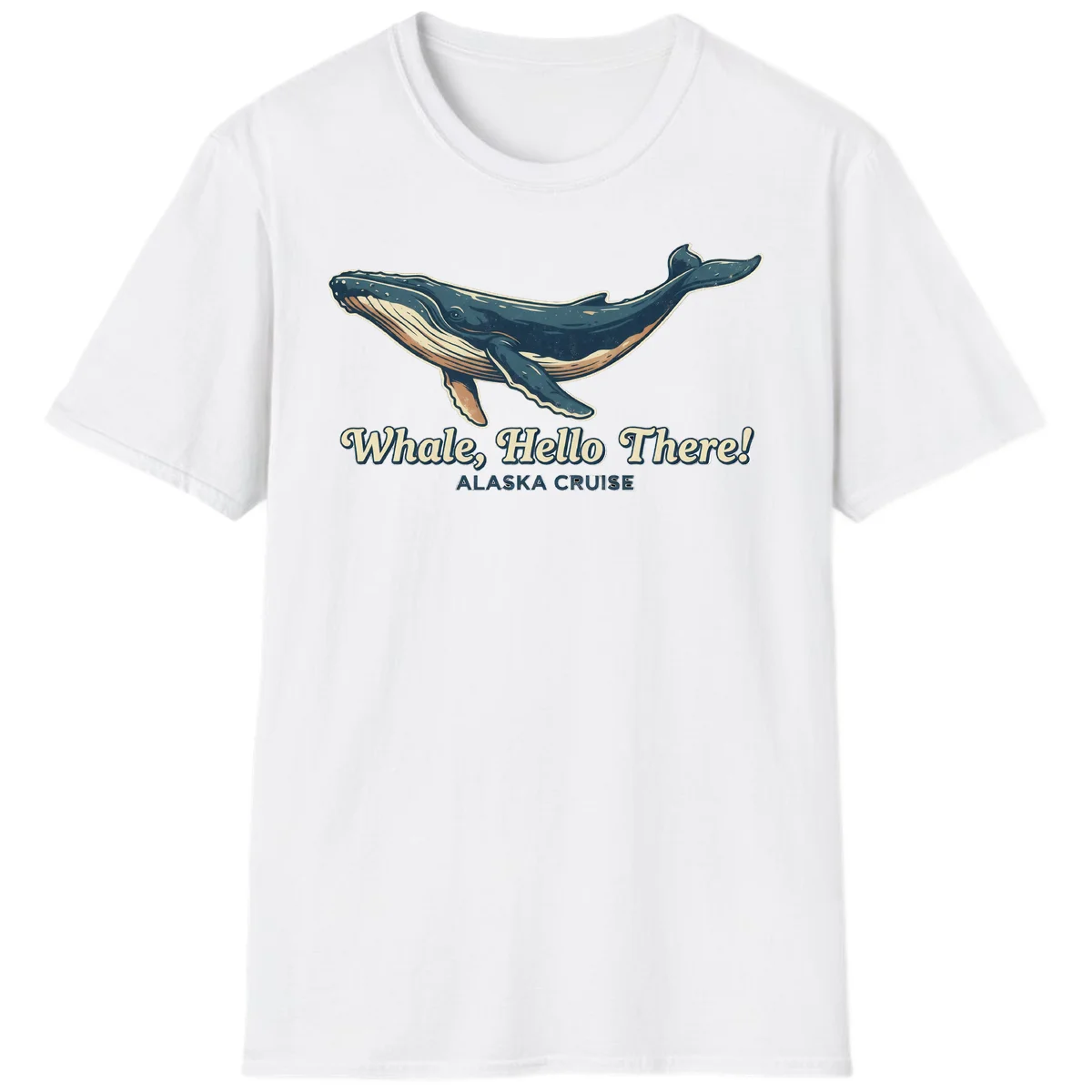 Whale Hello There Alaska Cruise Humpback T-Shirt in White