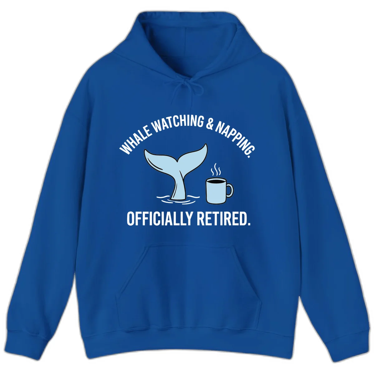 Whale Watching And Napping Officially Retired Hoodie in Royal