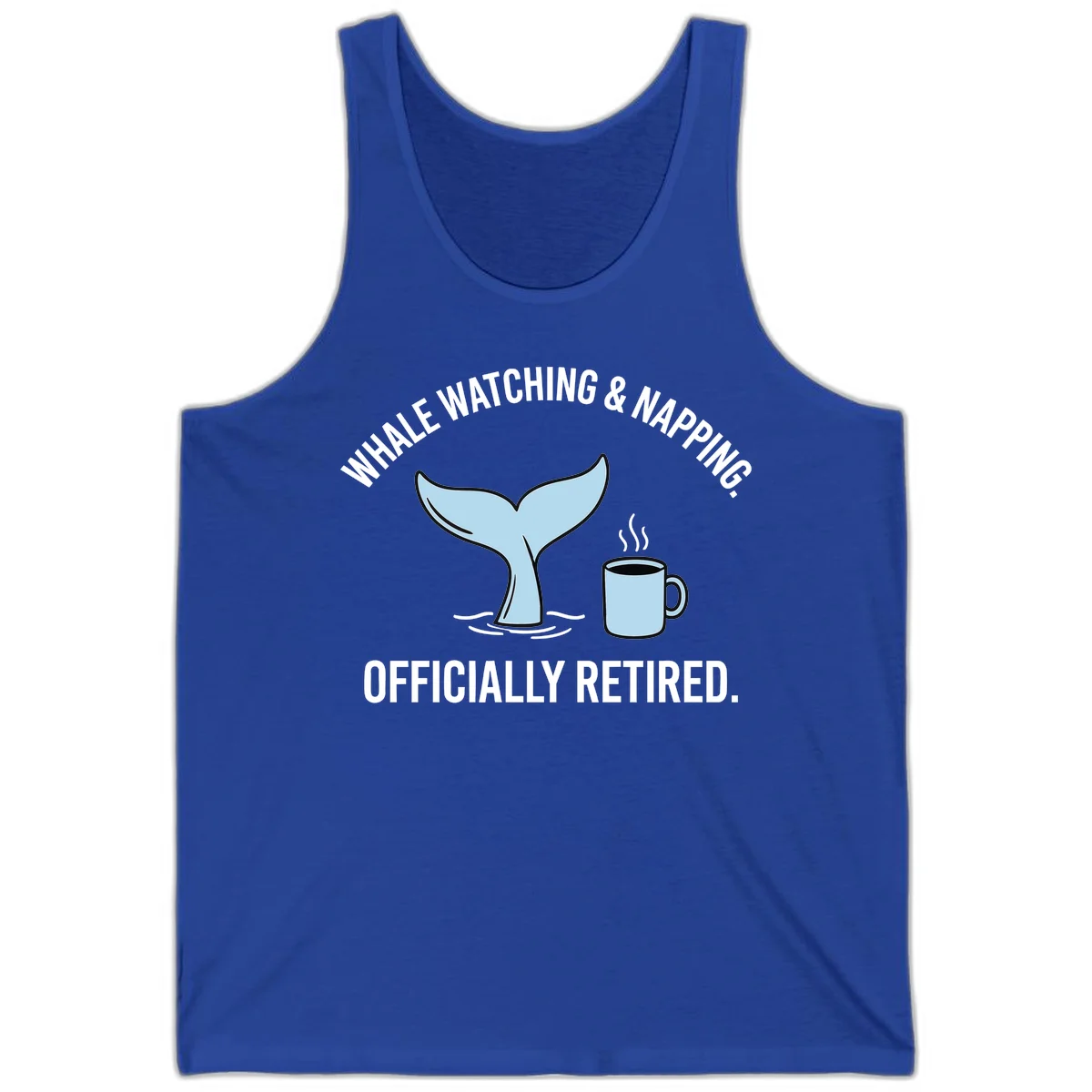 Whale Watching And Napping Officially Retired Tank Top in True Royal