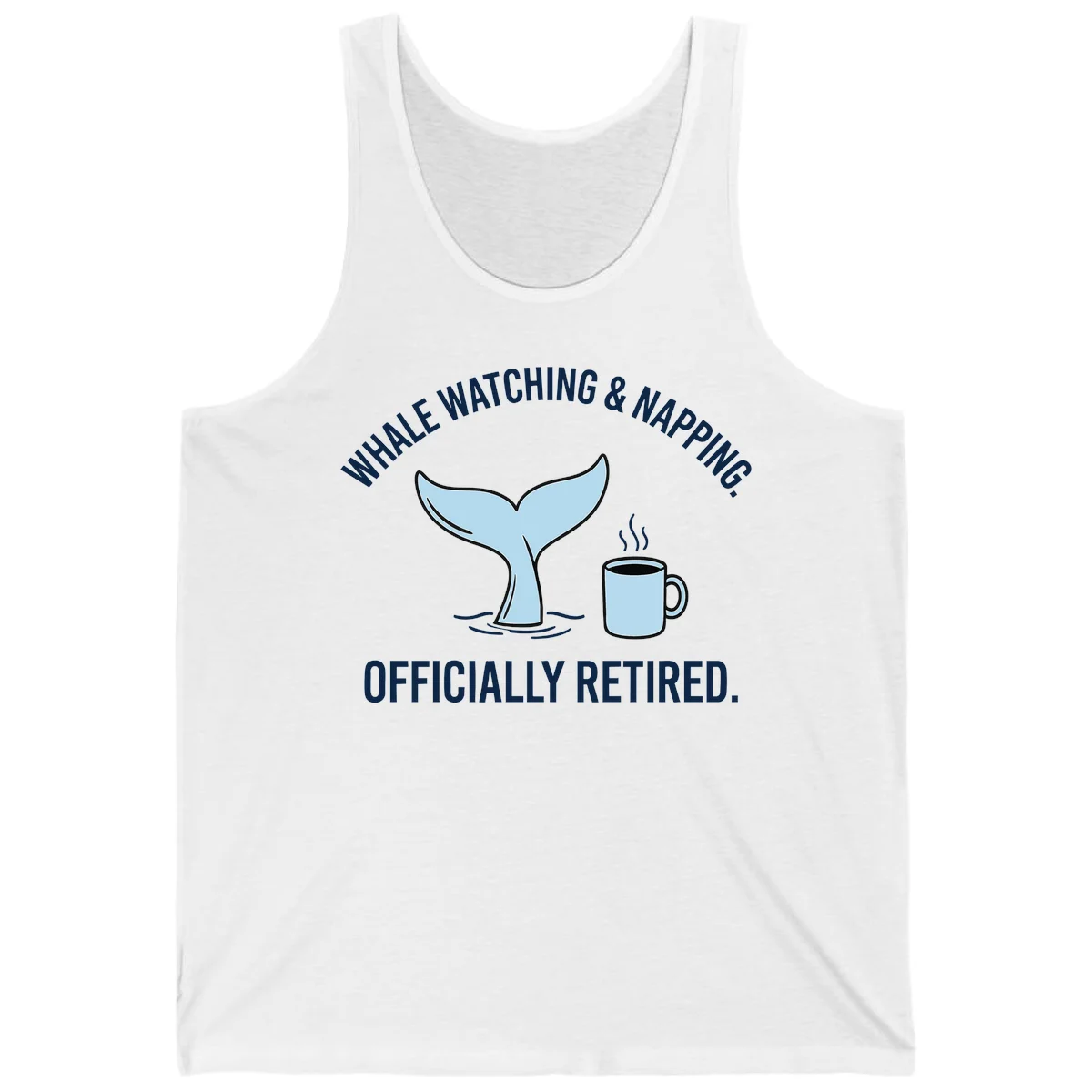 Whale Watching And Napping Officially Retired Tank Top in White