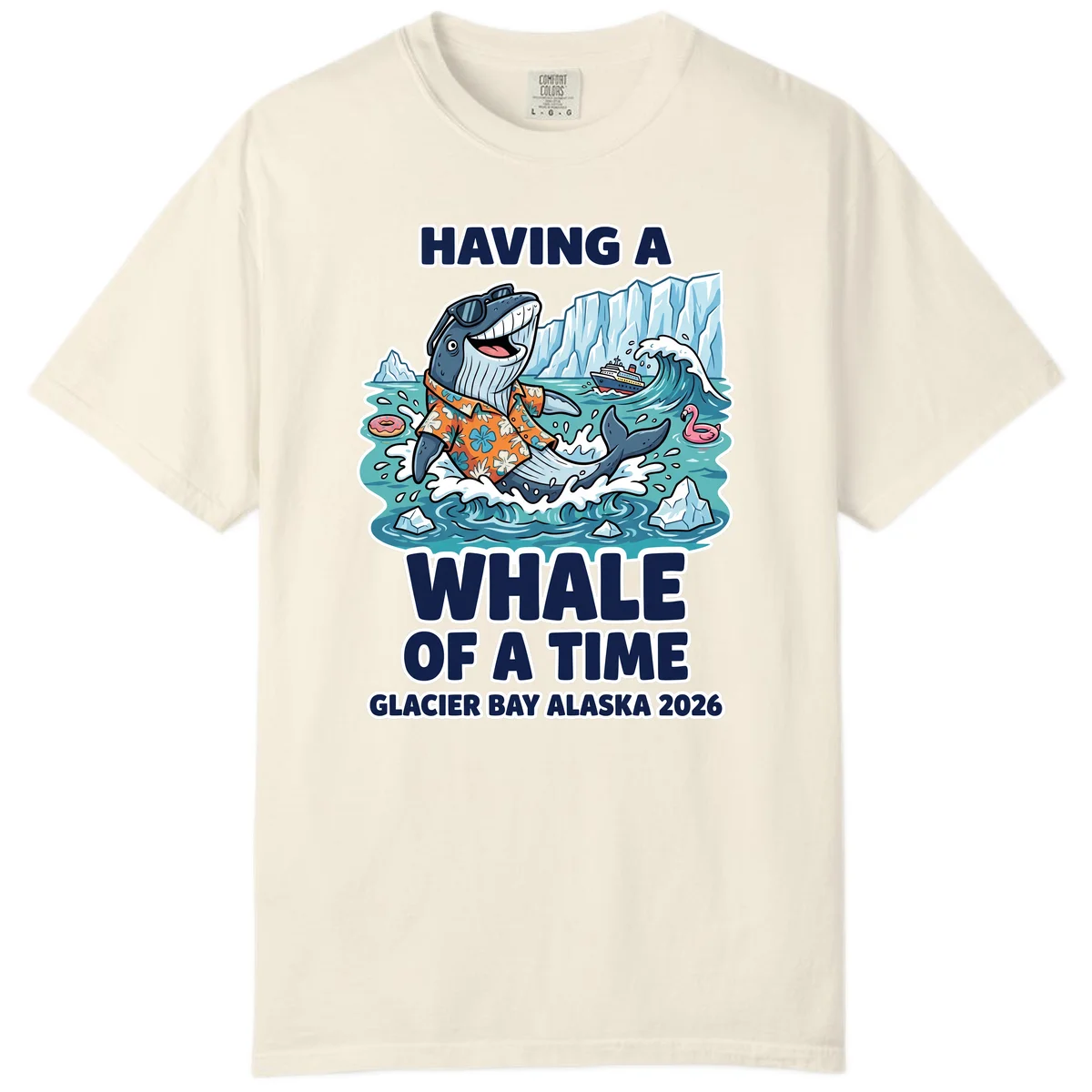 Having A Whale Of A Time Glacier Bay Comfort Color Tee in Ivory
