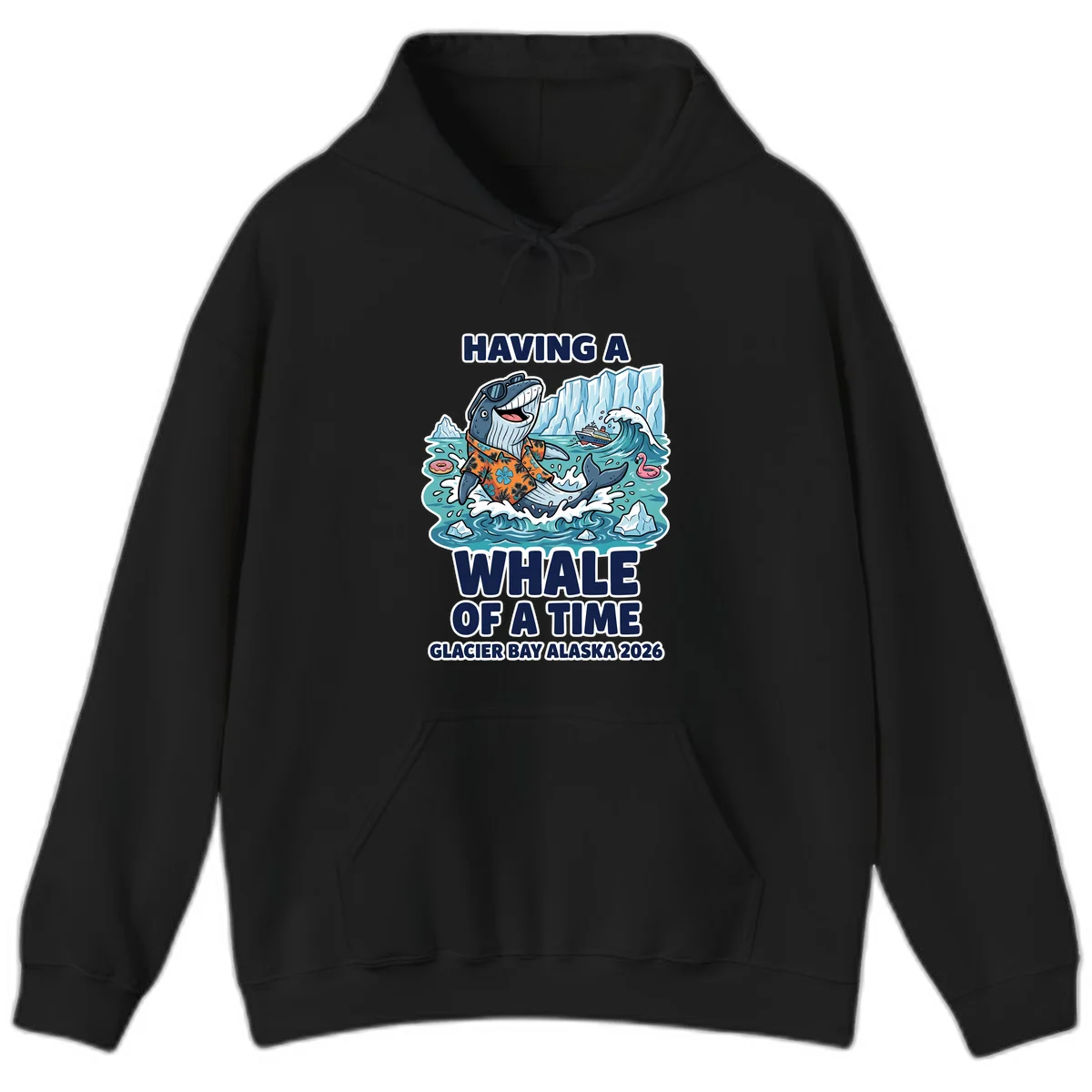 Having A Whale Of A Time Glacier Bay Hoodie in Black