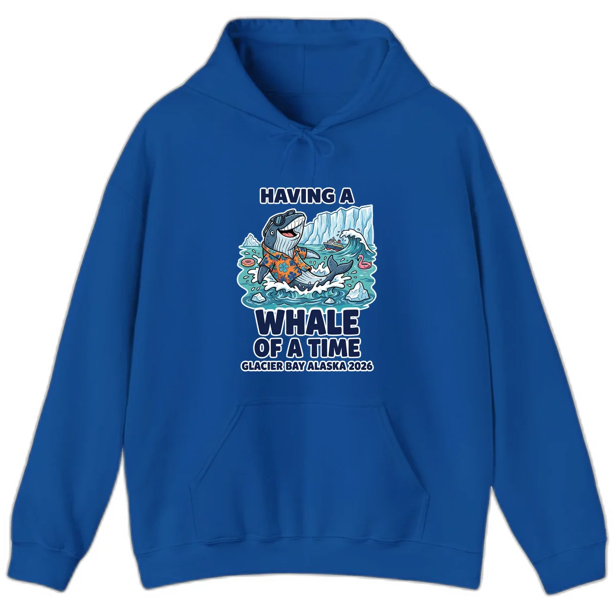 Having A Whale Of A Time Glacier Bay Hoodie in Royal