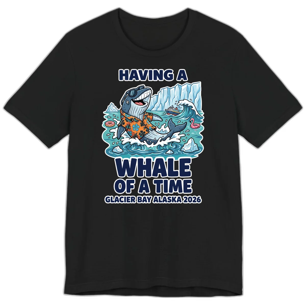 Having A Whale Of A Time Glacier Bay Premium T-Shirt in Black
