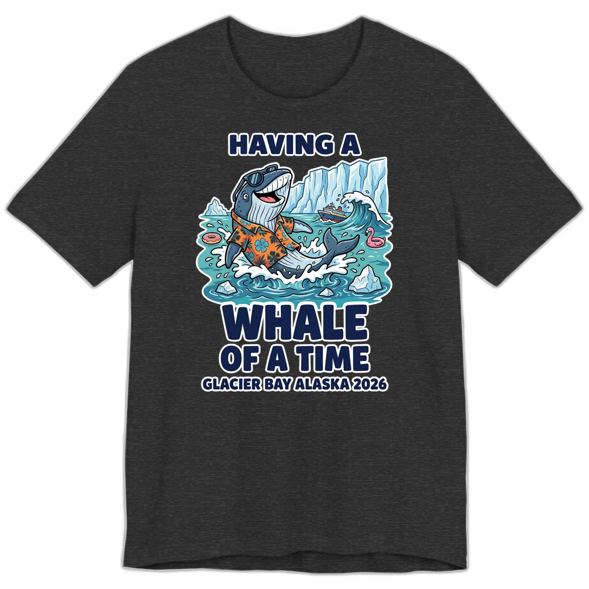 Having A Whale Of A Time Glacier Bay Premium T-Shirt in Dark Grey Heather