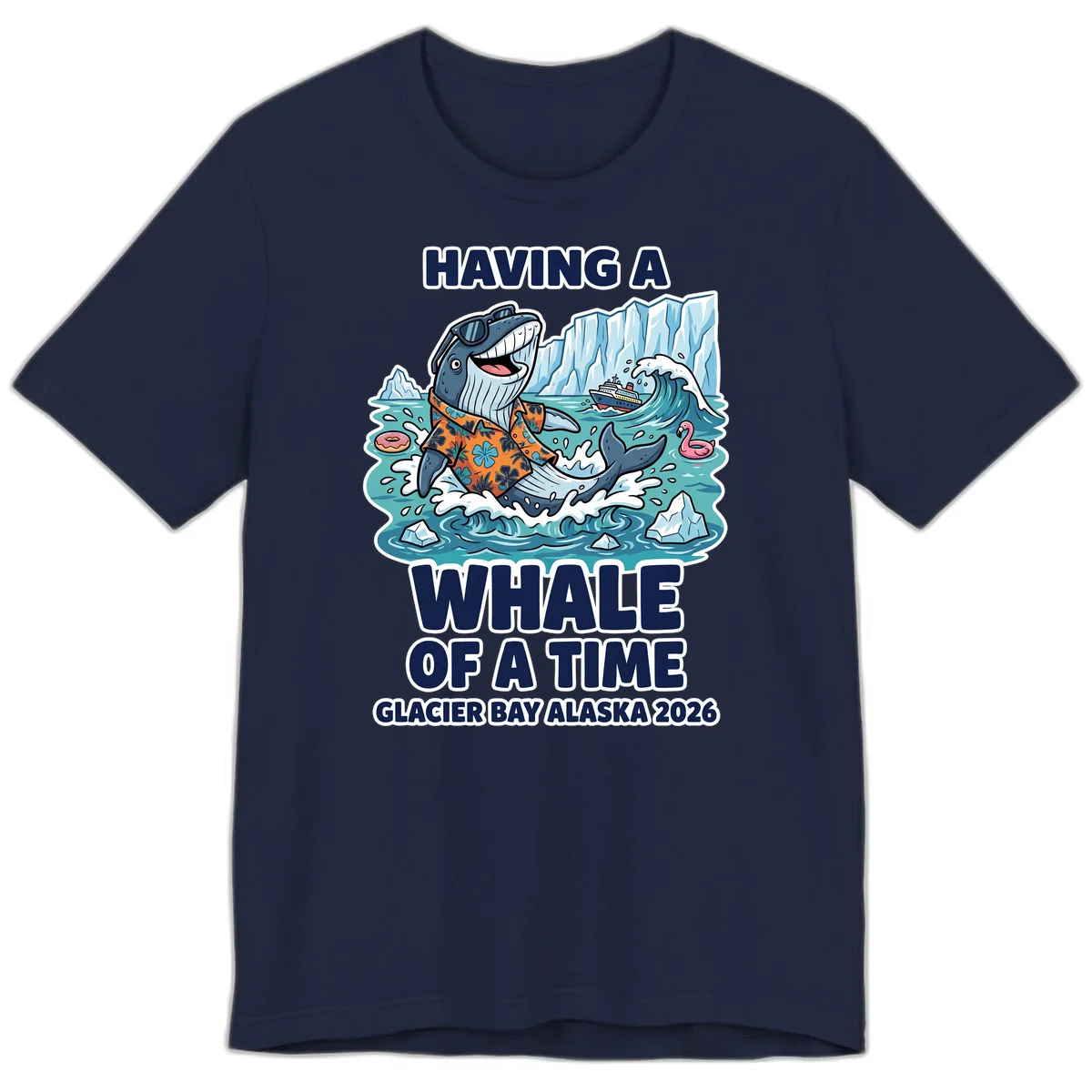 Having A Whale Of A Time Glacier Bay Premium T-Shirt in Navy