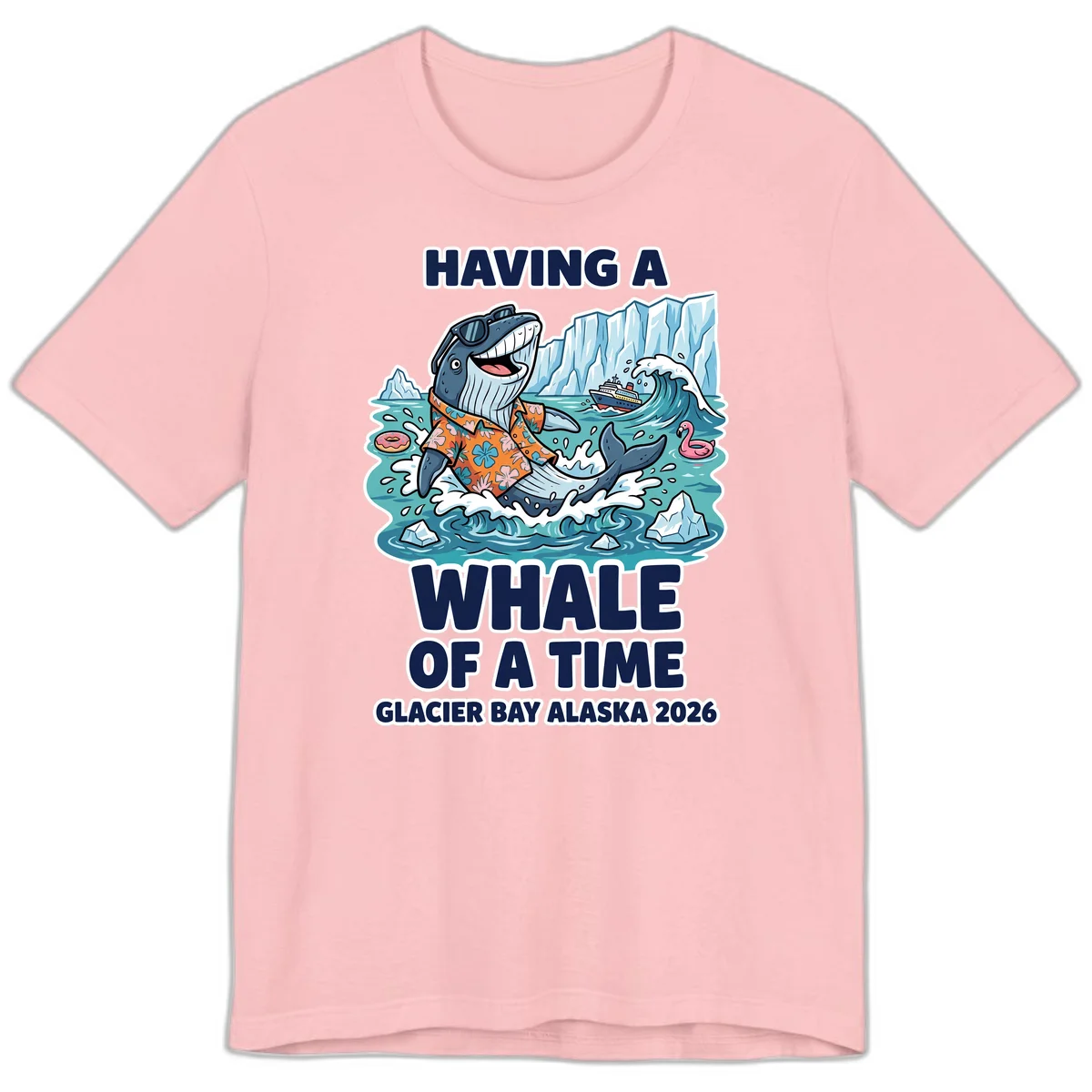 Having A Whale Of A Time Glacier Bay Premium T-Shirt in Pink