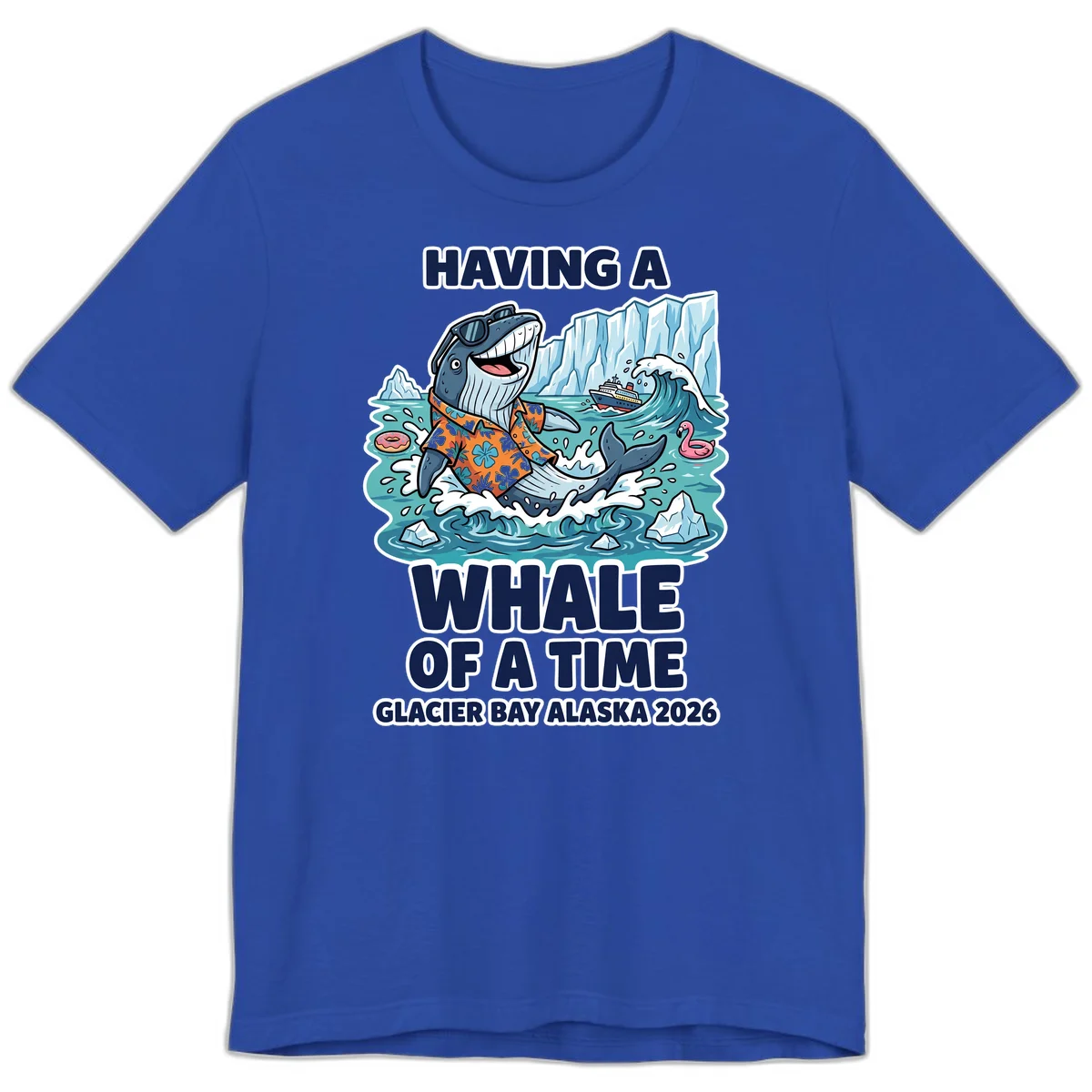 Having A Whale Of A Time Glacier Bay Premium T-Shirt in True Royal