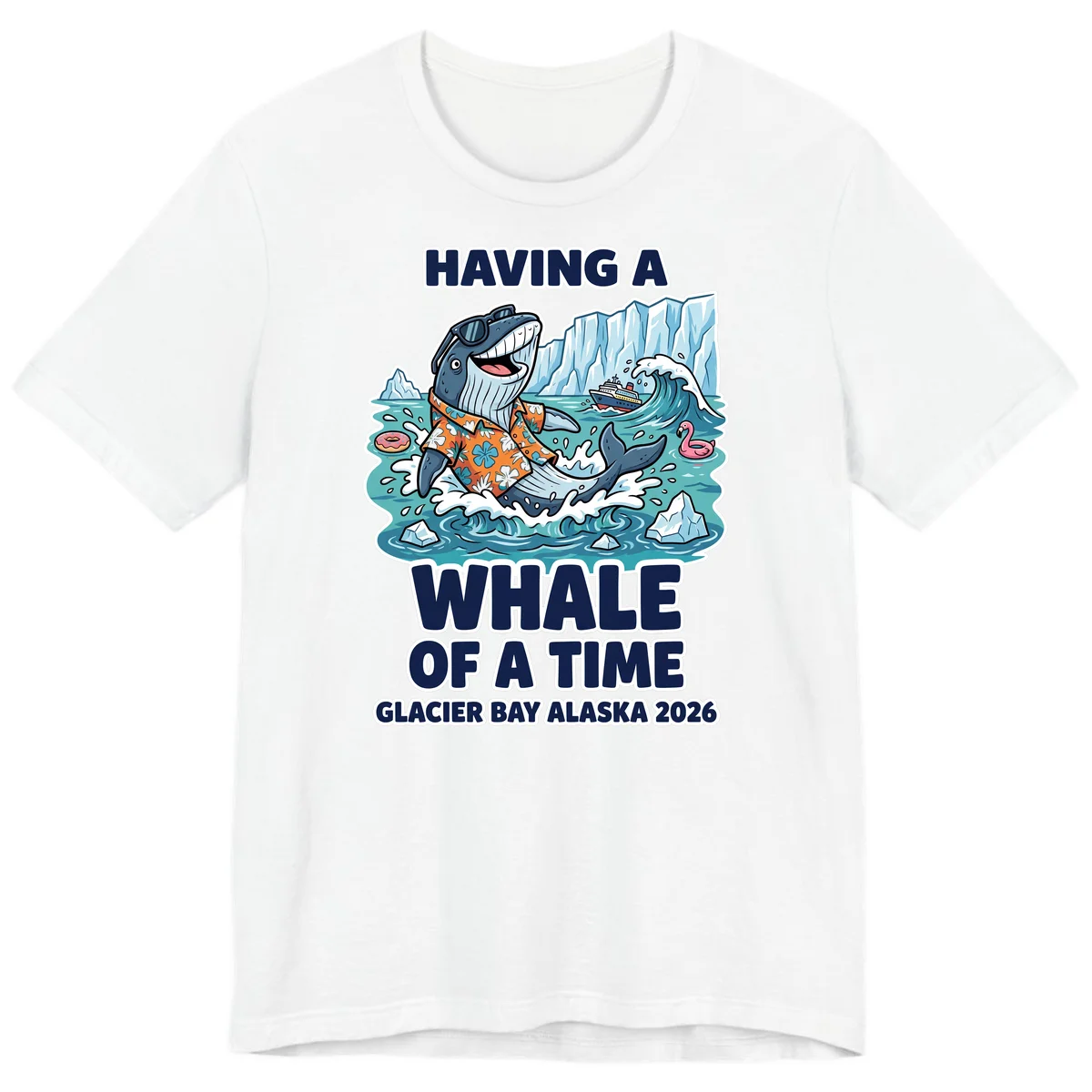 Having A Whale Of A Time Glacier Bay Premium T-Shirt in White