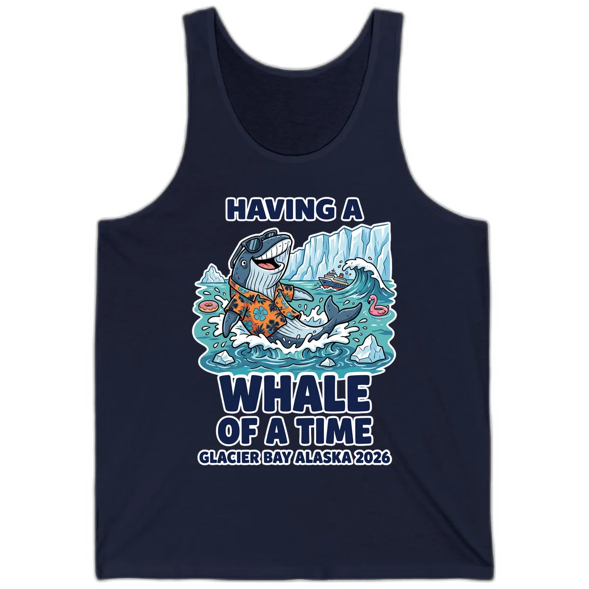 Having A Whale Of A Time Glacier Bay Tank Top in Navy