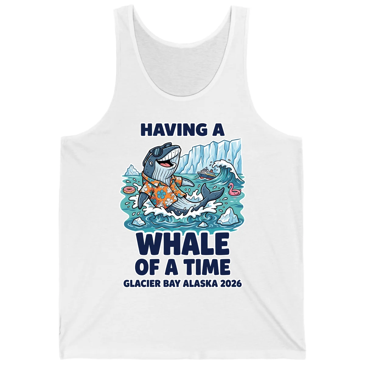 Having A Whale Of A Time Glacier Bay Tank Top in White