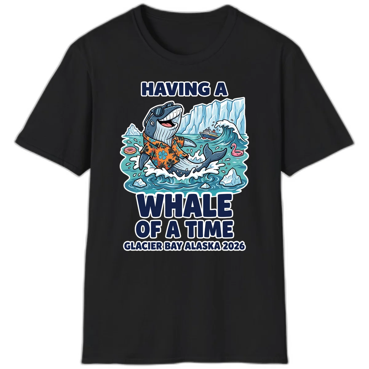 Having A Whale Of A Time Glacier Bay T-Shirt in Black