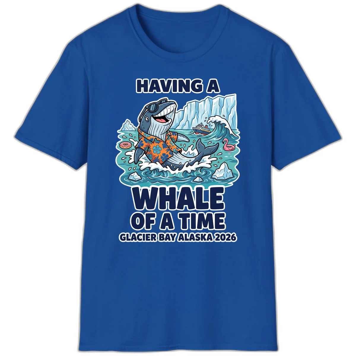 Having A Whale Of A Time Glacier Bay T-Shirt in Royal
