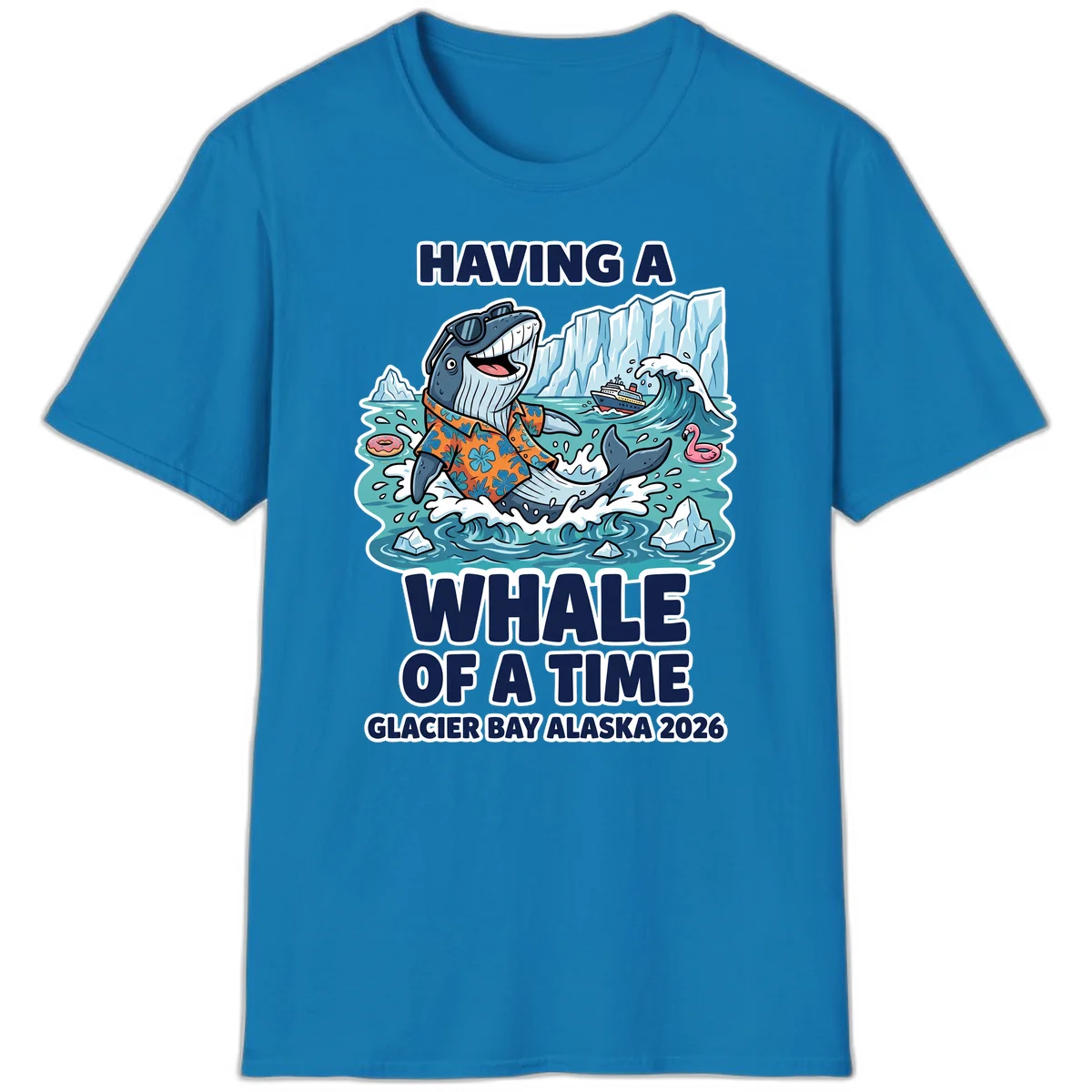 Having A Whale Of A Time Glacier Bay T-Shirt in Sapphire