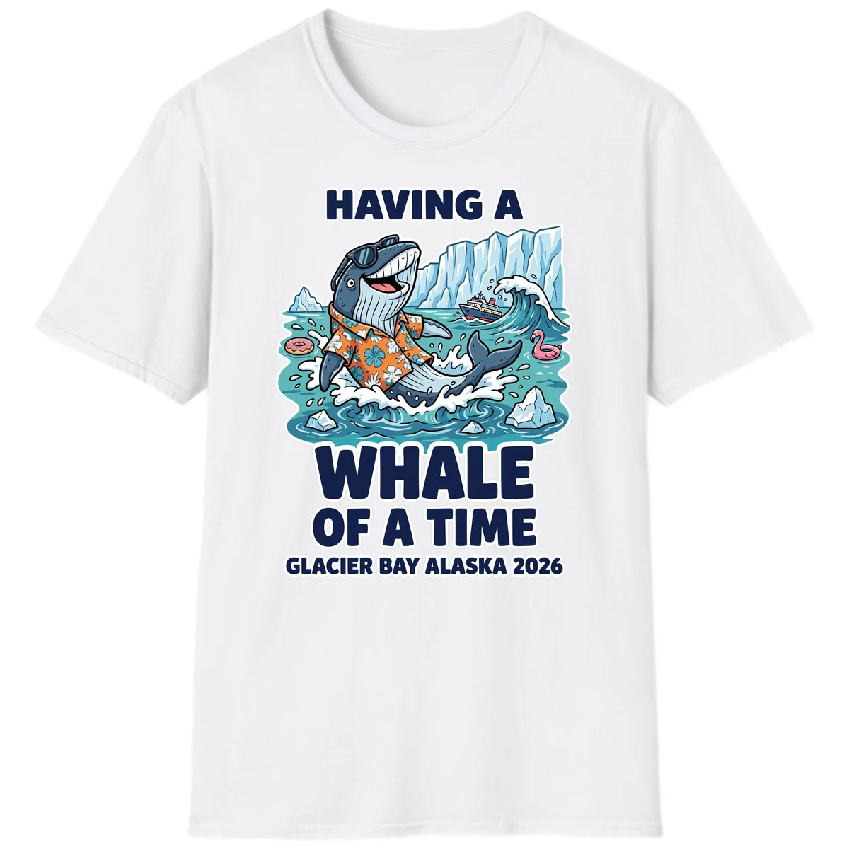 Having A Whale Of A Time Glacier Bay T-Shirt in White