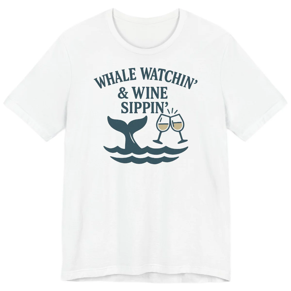 Whale Watchin' & Wine Sippin' Premium Tee in White