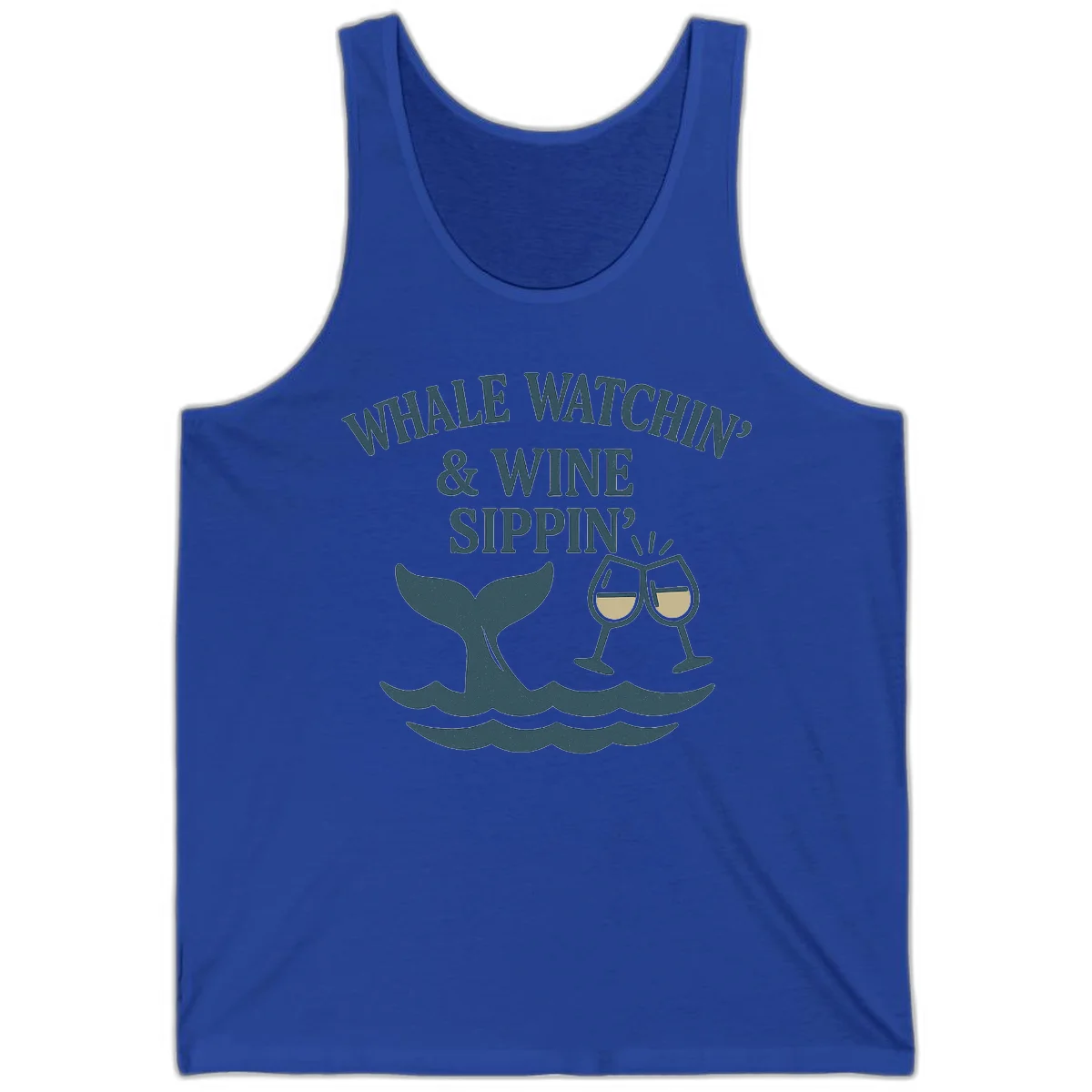 Whale Watchin' & Wine Sippin' Tank in True Royal