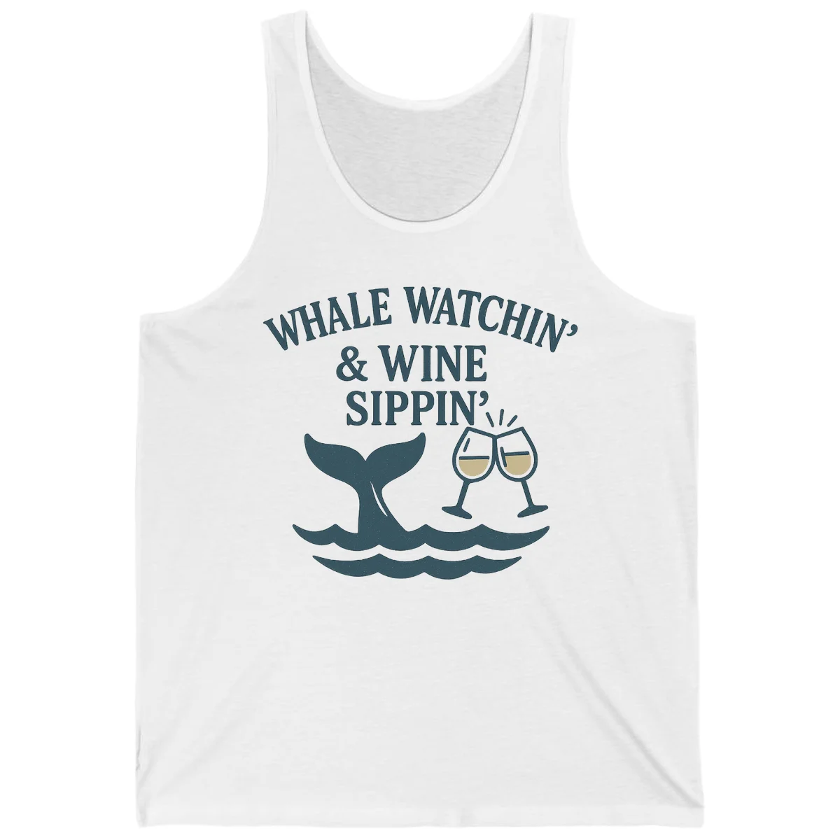 Whale Watchin' & Wine Sippin' Tank in White