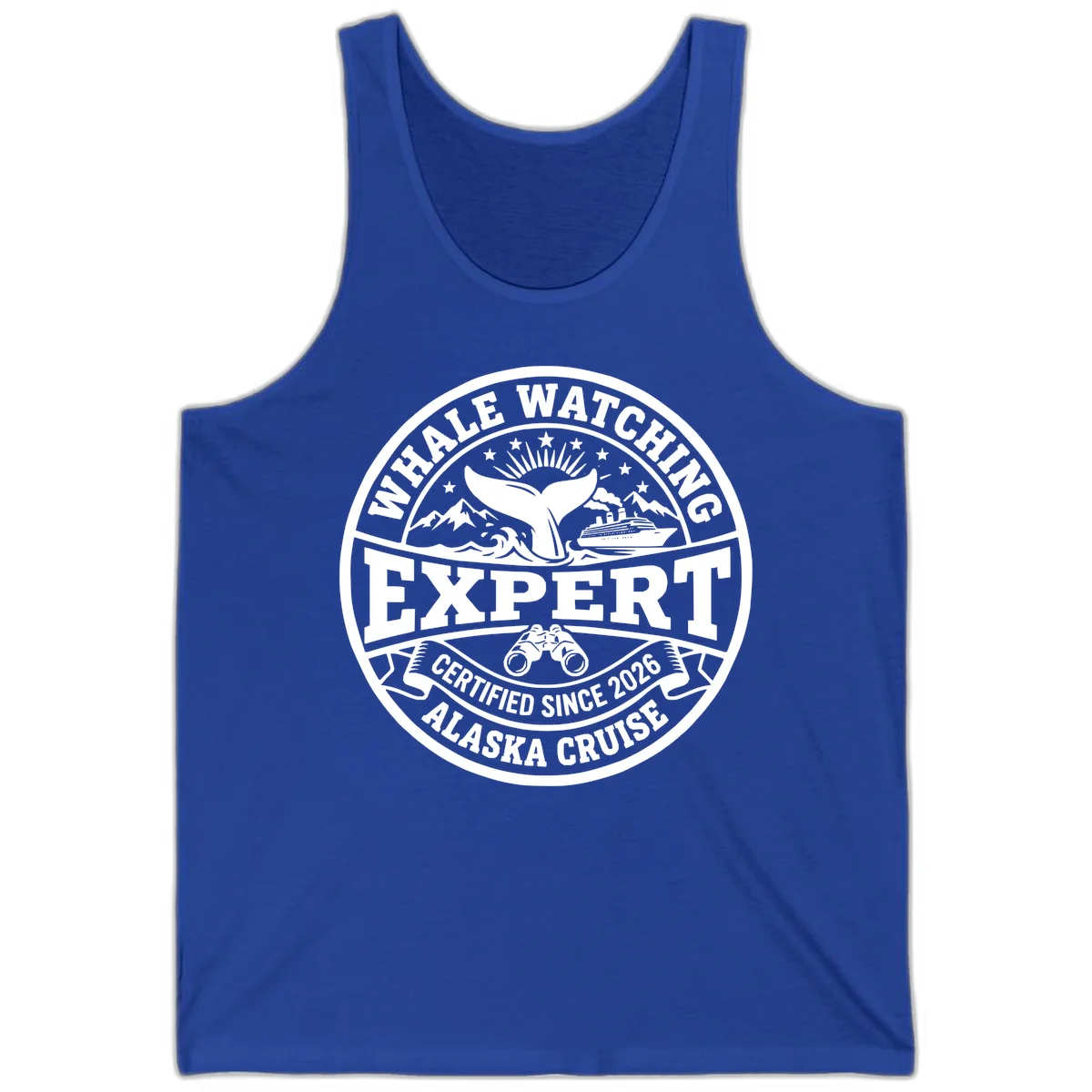 Whale Watching Expert Alaska Cruise Badge Tank in True Royal