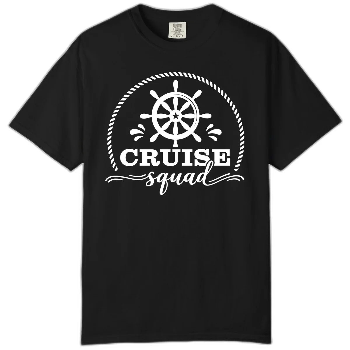 Cruise Squad Nautical Wheel Comfort Color in Black